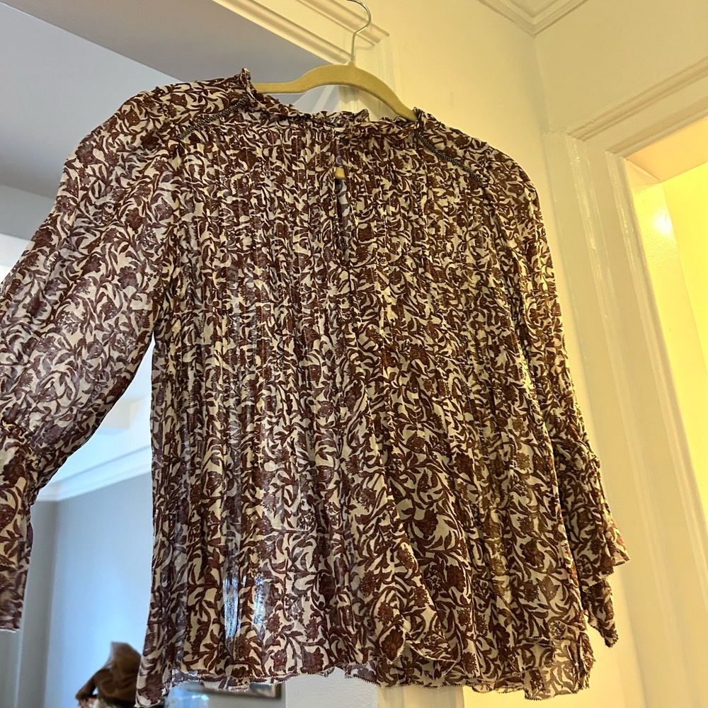 Velvet floral blouse